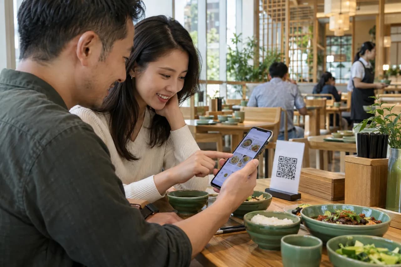 QR ordering scene concept