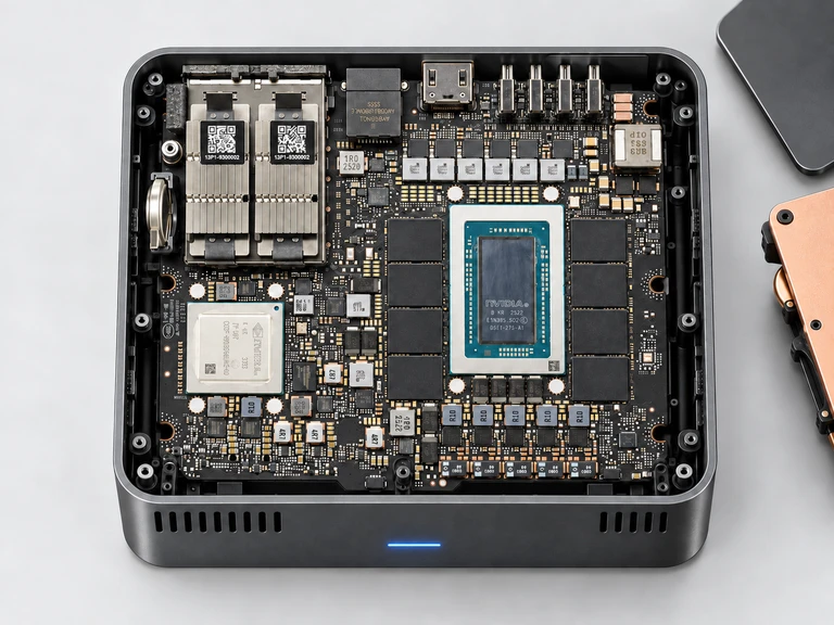 NVIDIA GB10 · Mirror Realm compute box internal concept: separate GB10 and AMD platform internal references